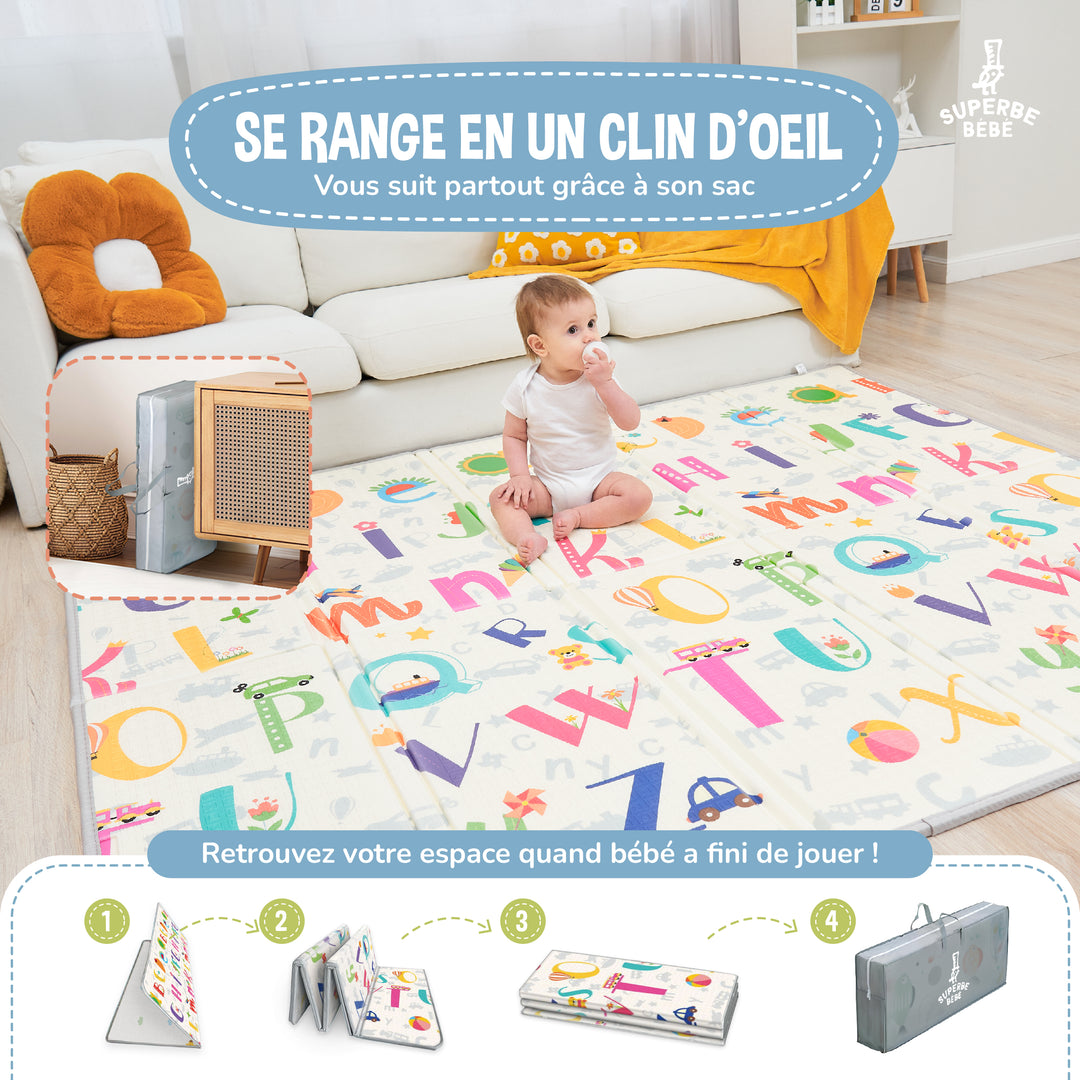 Tapis de Jeu en mousse, épais et pliable - Superbe Bébé#couleur_savannah