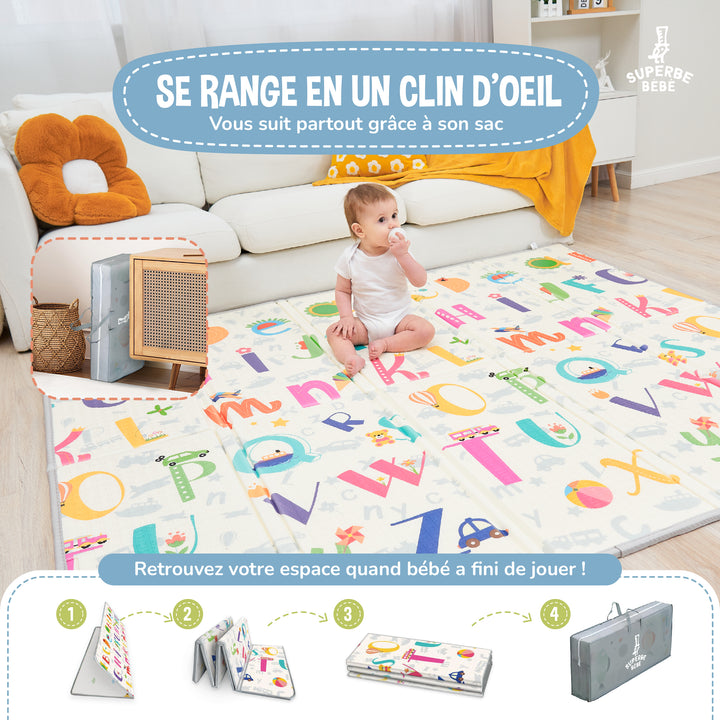 Tapis de Jeu en mousse, épais et pliable - Superbe Bébé#couleur_savannah