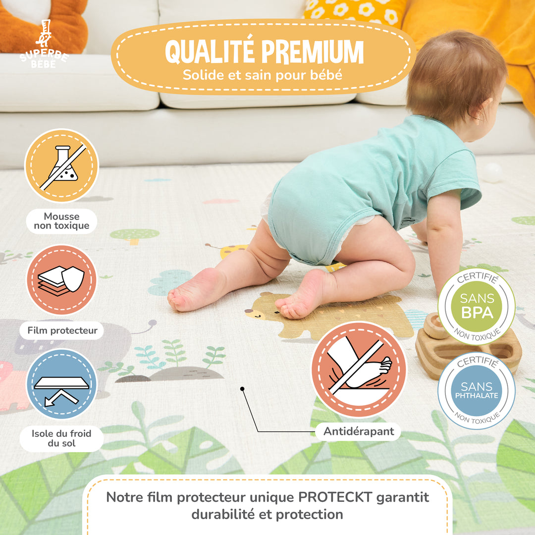 Tapis de Jeu en mousse, épais et pliable - Superbe Bébé#couleur_savannah