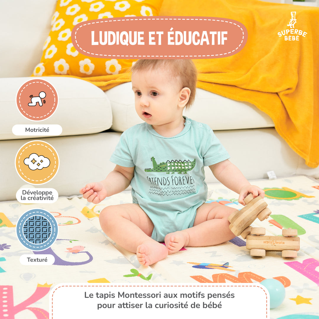 Tapis de Jeu en mousse, épais et pliable - Superbe Bébé#couleur_savannah