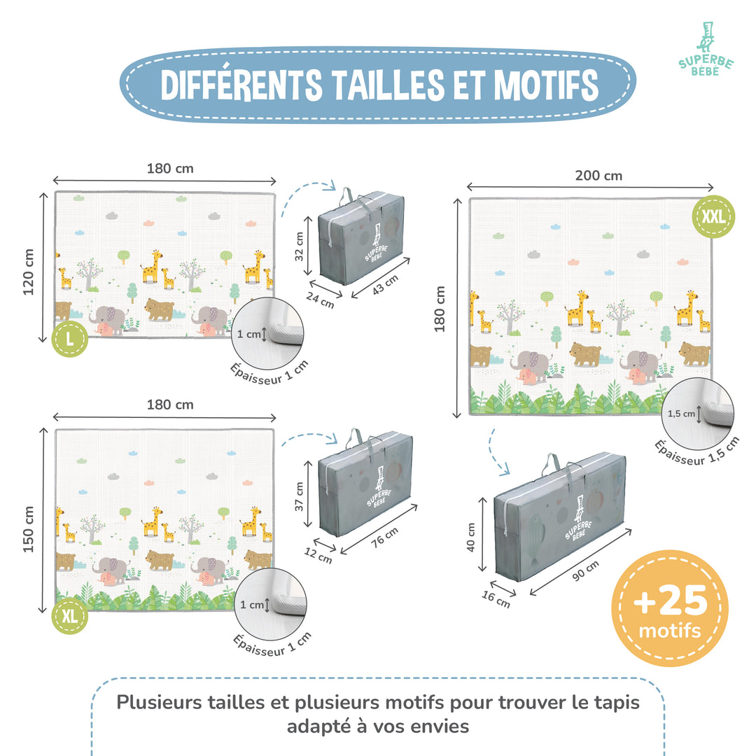 Tapis de Jeu en mousse, épais et pliable - Superbe Bébé#couleur_savannah