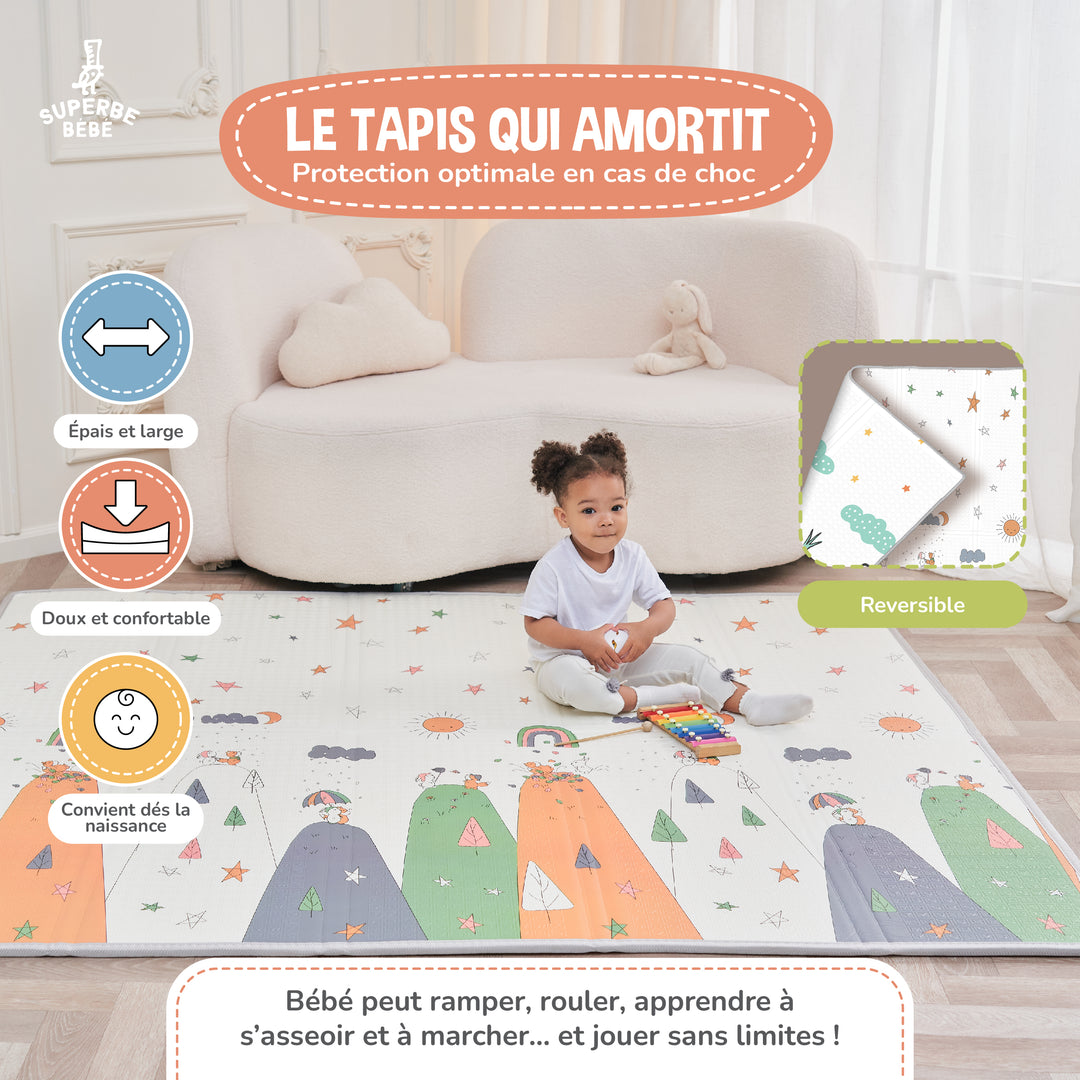 Tapis de Jeu en mousse, épais et pliable - Superbe Bébé#couleur_dino