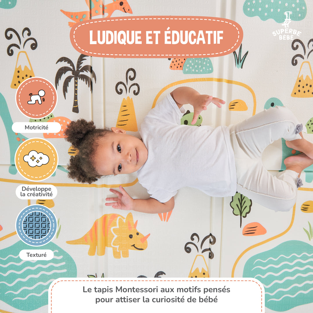 Tapis de Jeu en mousse, épais et pliable - Superbe Bébé#couleur_dino