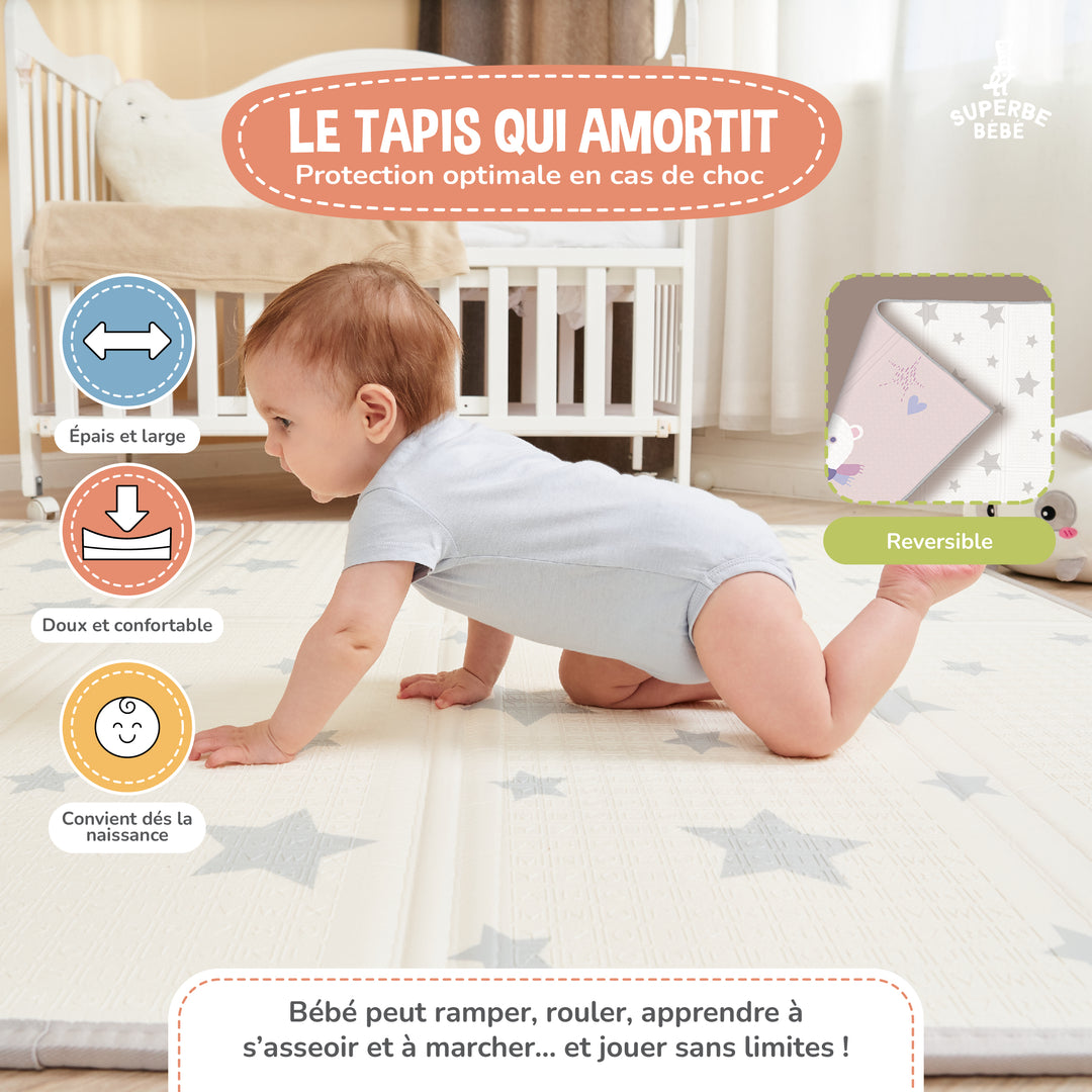 Tapis de Jeu en mousse, épais et pliable - Superbe Bébé#couleur_pink-panda