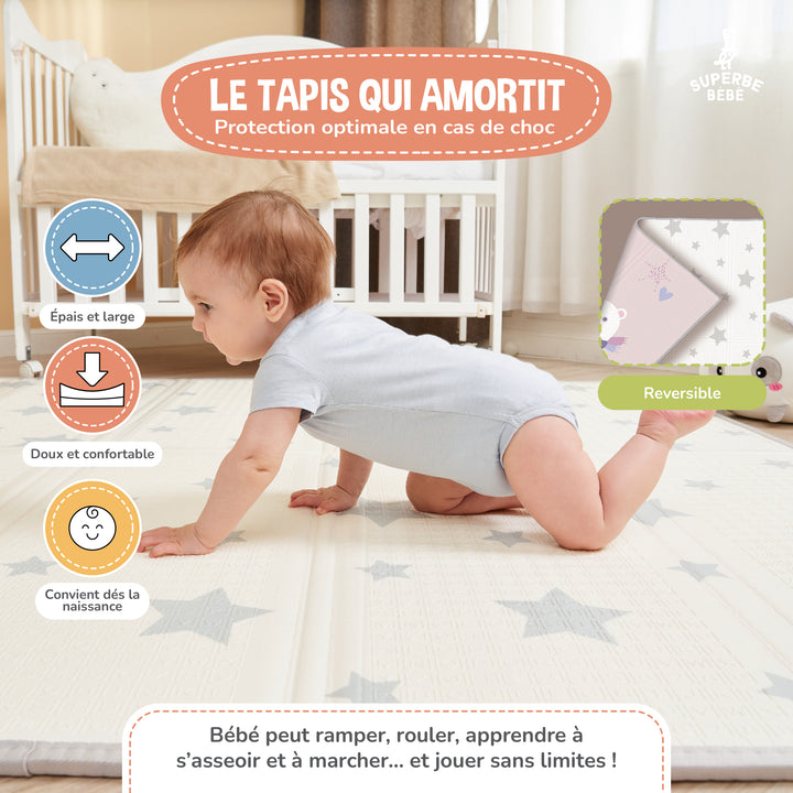 Tapis de Jeu en mousse, épais et pliable - Superbe Bébé#couleur_pink-panda