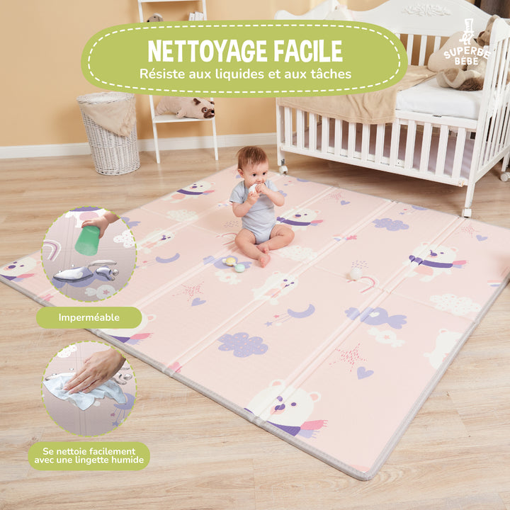 Tapis de Jeu en mousse, épais et pliable - Superbe Bébé#couleur_pink-panda