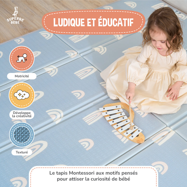 Tapis de Jeu en mousse, épais et pliable - Superbe Bébé#couleur_rainbow-sky
