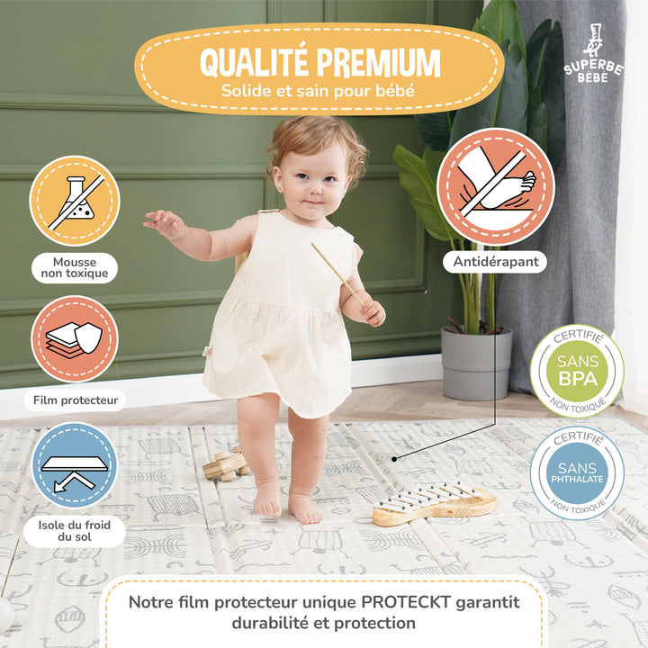 Tapis de Jeu en mousse, épais et pliable - Superbe Bébé#couleur_pteroglyphe