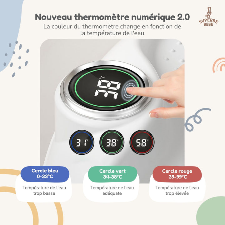 Baignoire bébé pliable - Thermomètre et transat inclus#couleur_grey