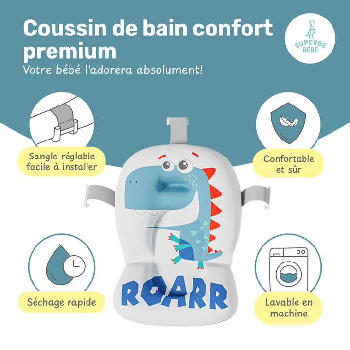 Baignoire bébé pliable - Thermomètre et coussin inclus - DINO#couleur_duck-blue
