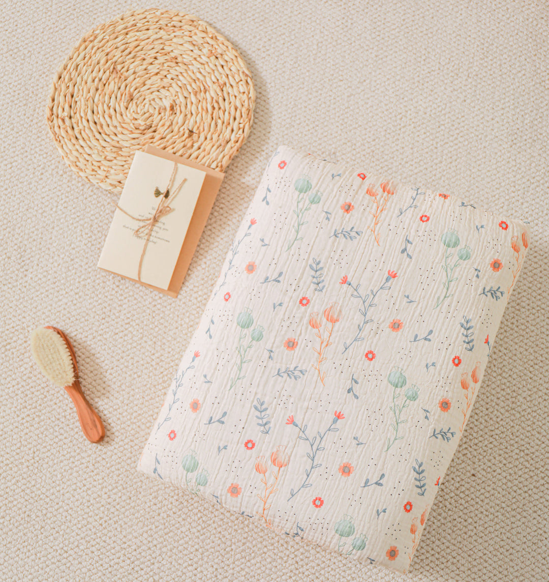 Couverture bébé fille vache Highland, couverture florale bohème pour Couverture bébé fille vache Highland, couverture florale bohème pour