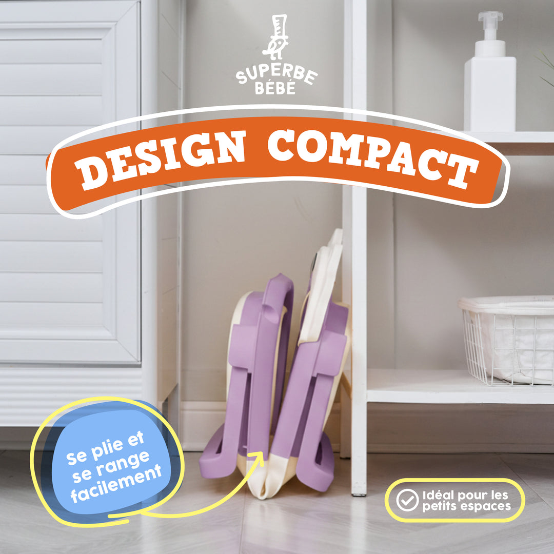 Baignoire bébé pliable compacte LION – Coussin & thermomètre inclus#couleur_violet