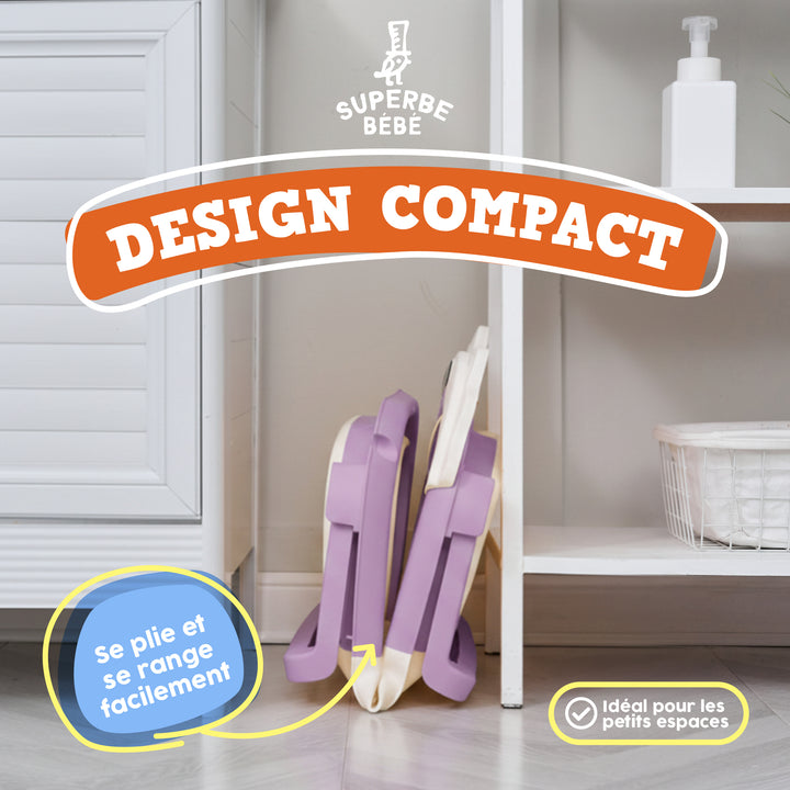 Baignoire bébé pliable compacte LION – Coussin & thermomètre inclus#couleur_violet