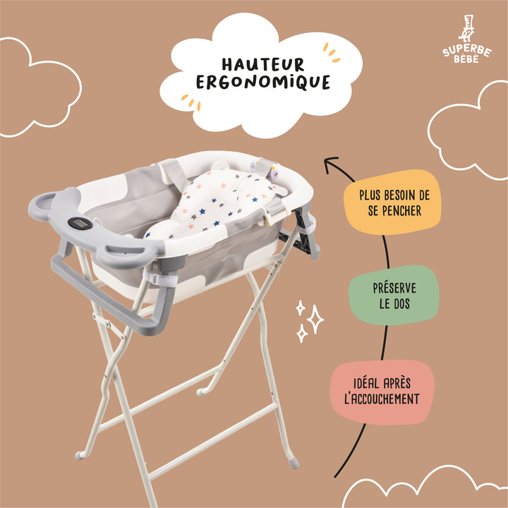 Support de baignoire compatible baignoires Superbe Bébé – Kit de drainage inclus#taille_compatibleDino/Bear&Lion