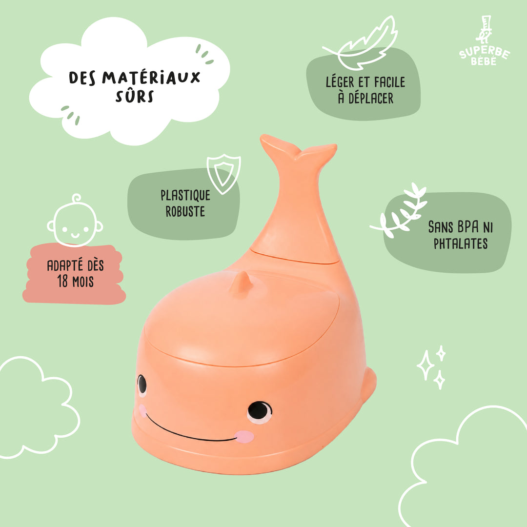 Pot bébé d'apprentissage de la propreté WHALINOU#couleur_salmon