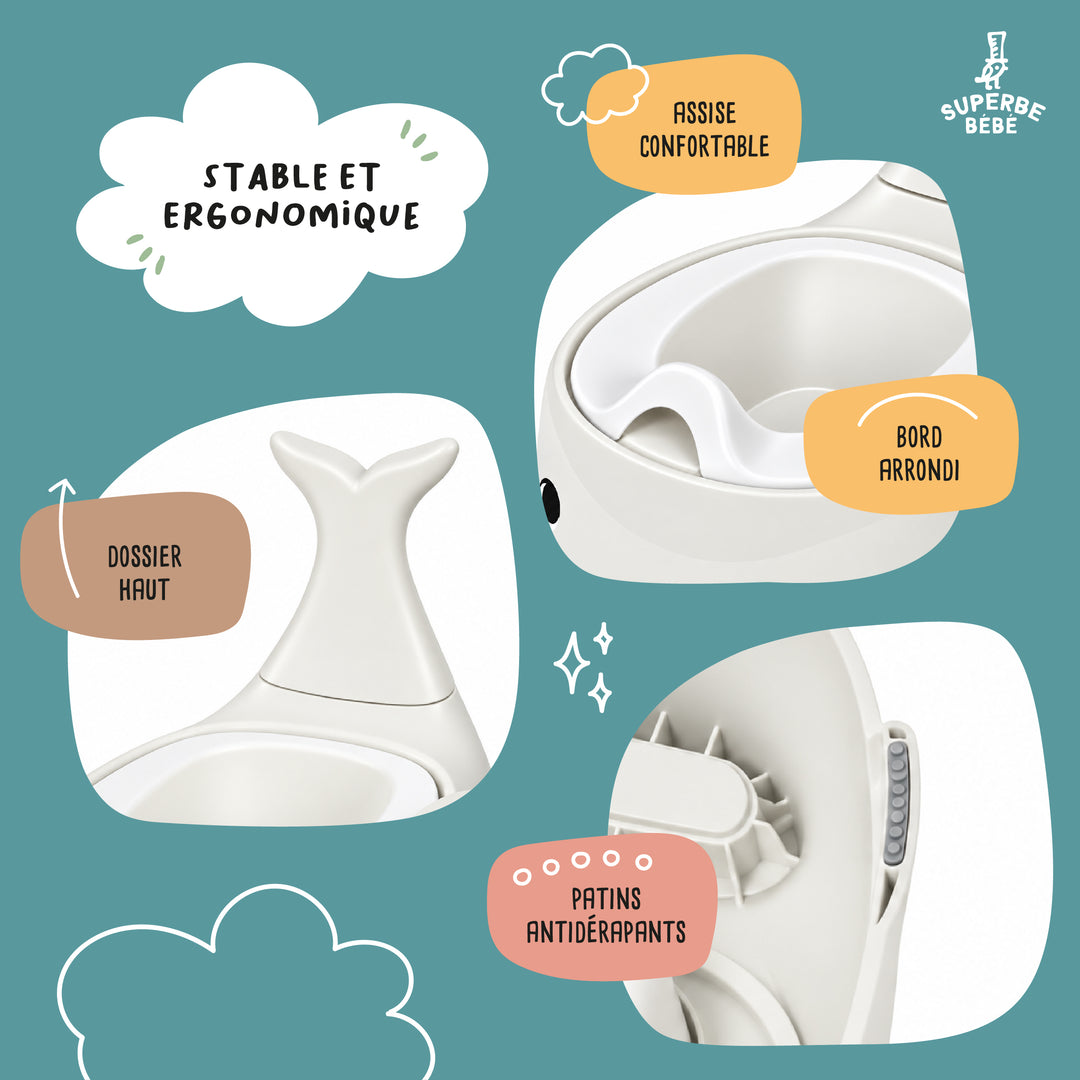 Pot bébé d'apprentissage de la propreté WHALINOU#couleur_grey