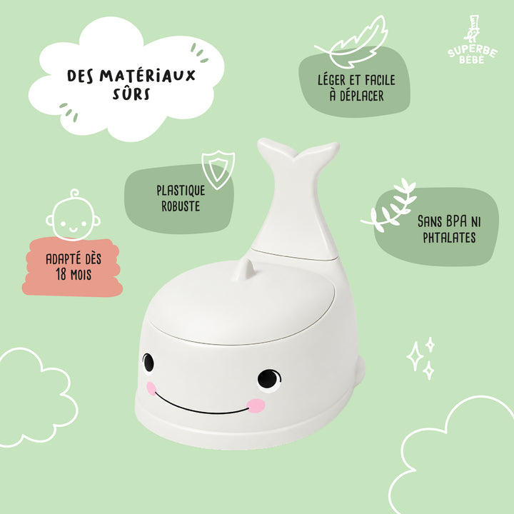 Pot bébé d'apprentissage de la propreté WHALINOU#couleur_grey