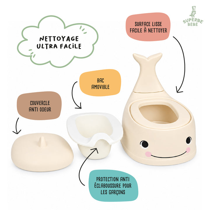 Pot bébé d'apprentissage de la propreté WHALINOU#couleur_beige