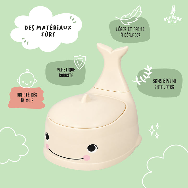 Pot bébé d'apprentissage de la propreté WHALINOU#couleur_beige