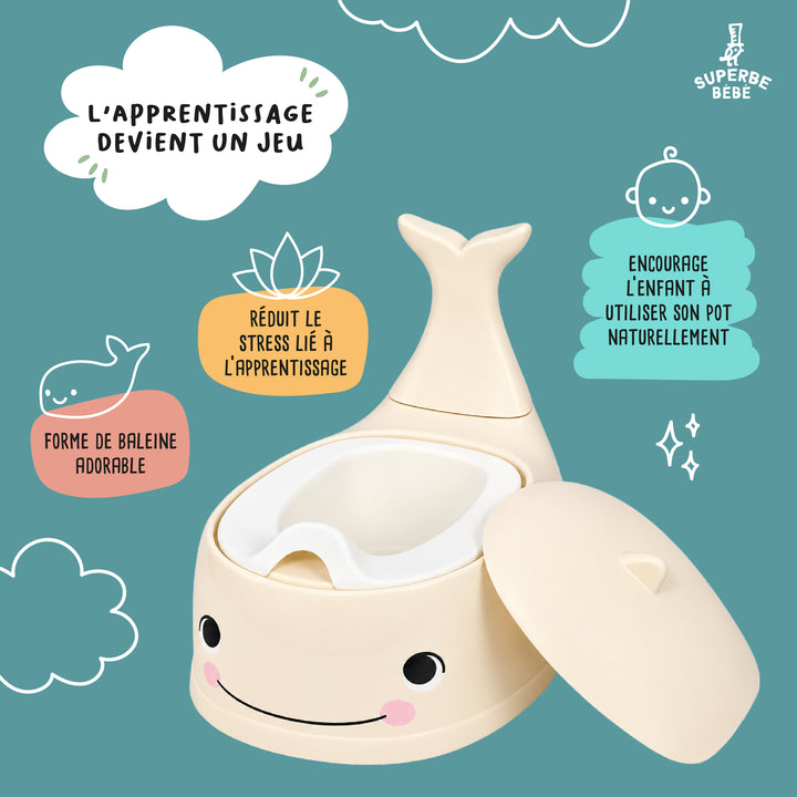 Pot bébé d'apprentissage de la propreté WHALINOU#couleur_beige