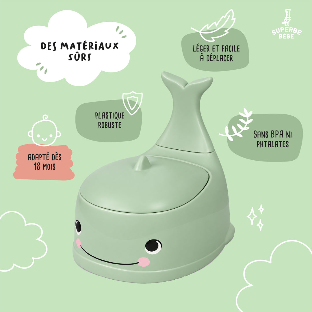 Pot bébé d'apprentissage de la propreté WHALINOU#couleur_green