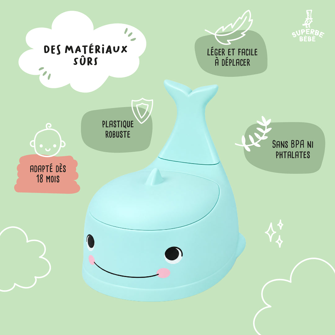 Pot bébé d'apprentissage de la propreté WHALINOU#couleur_blue