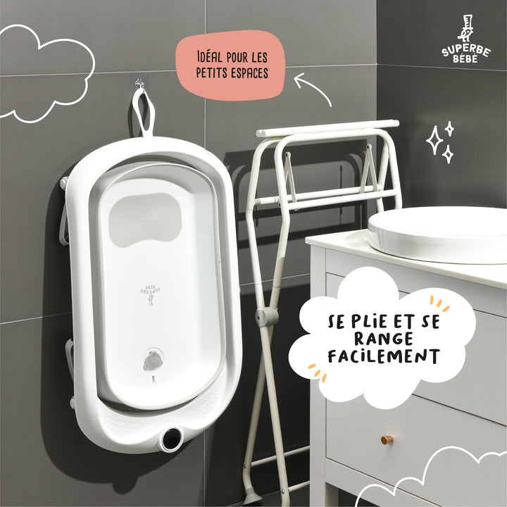 Support de baignoire compatible baignoires Superbe Bébé – Kit de drainage inclus#taille_compatibleleaf&cloud