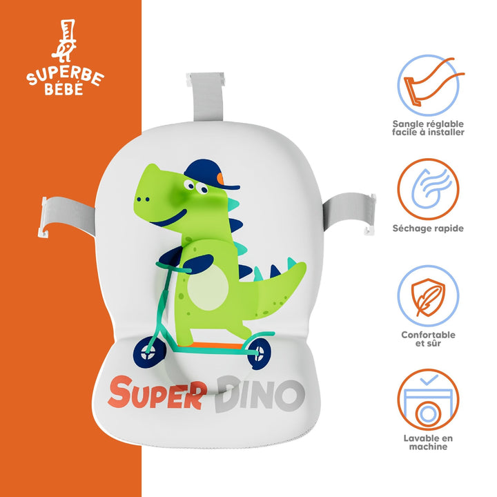 Baignoire bébé pliable - Thermomètre et coussin inclus - DINO#couleur_green