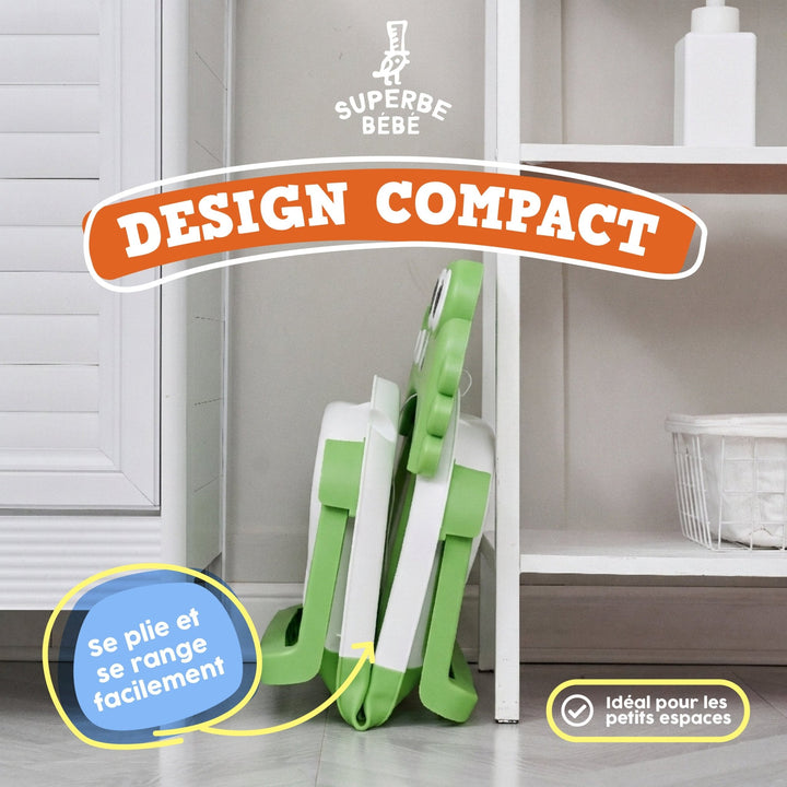 Baignoire bébé pliable - Thermomètre et coussin inclus - DINO#couleur_green