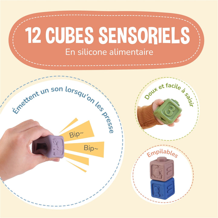 Cubes d'éveil à empiler avec son - Jeu d'éveil