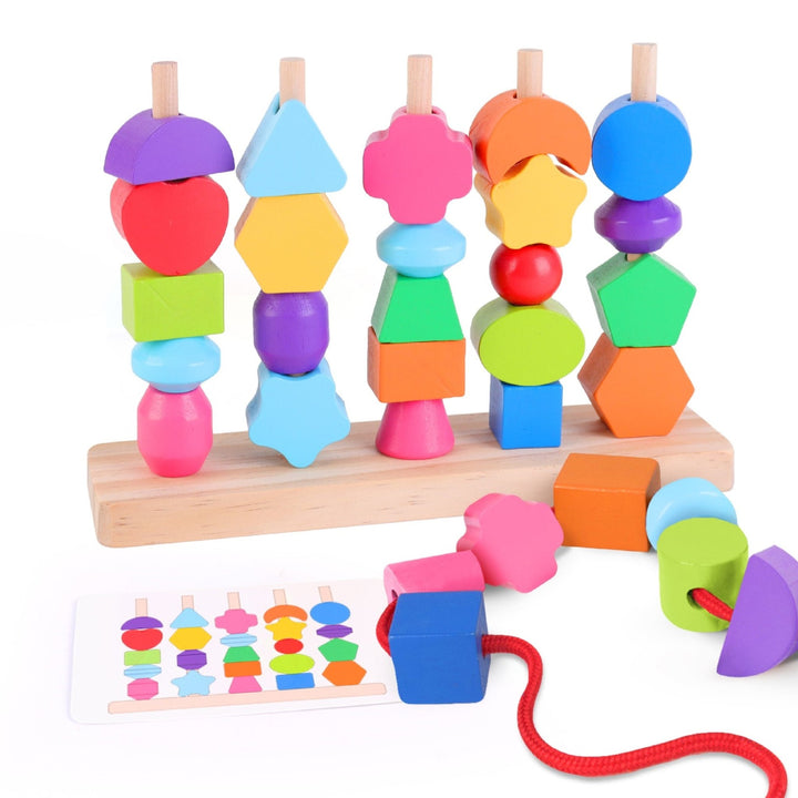 Formes en bois à empiler et trier - Jeu d'éveil
