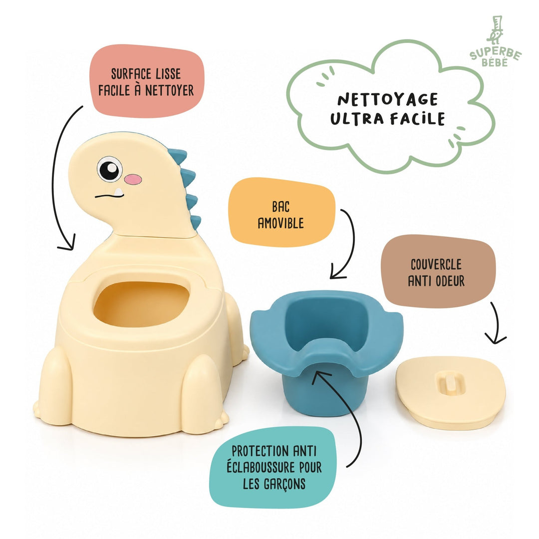 Pot bébé d'apprentissage de la propreté - DINO#couleur_beige