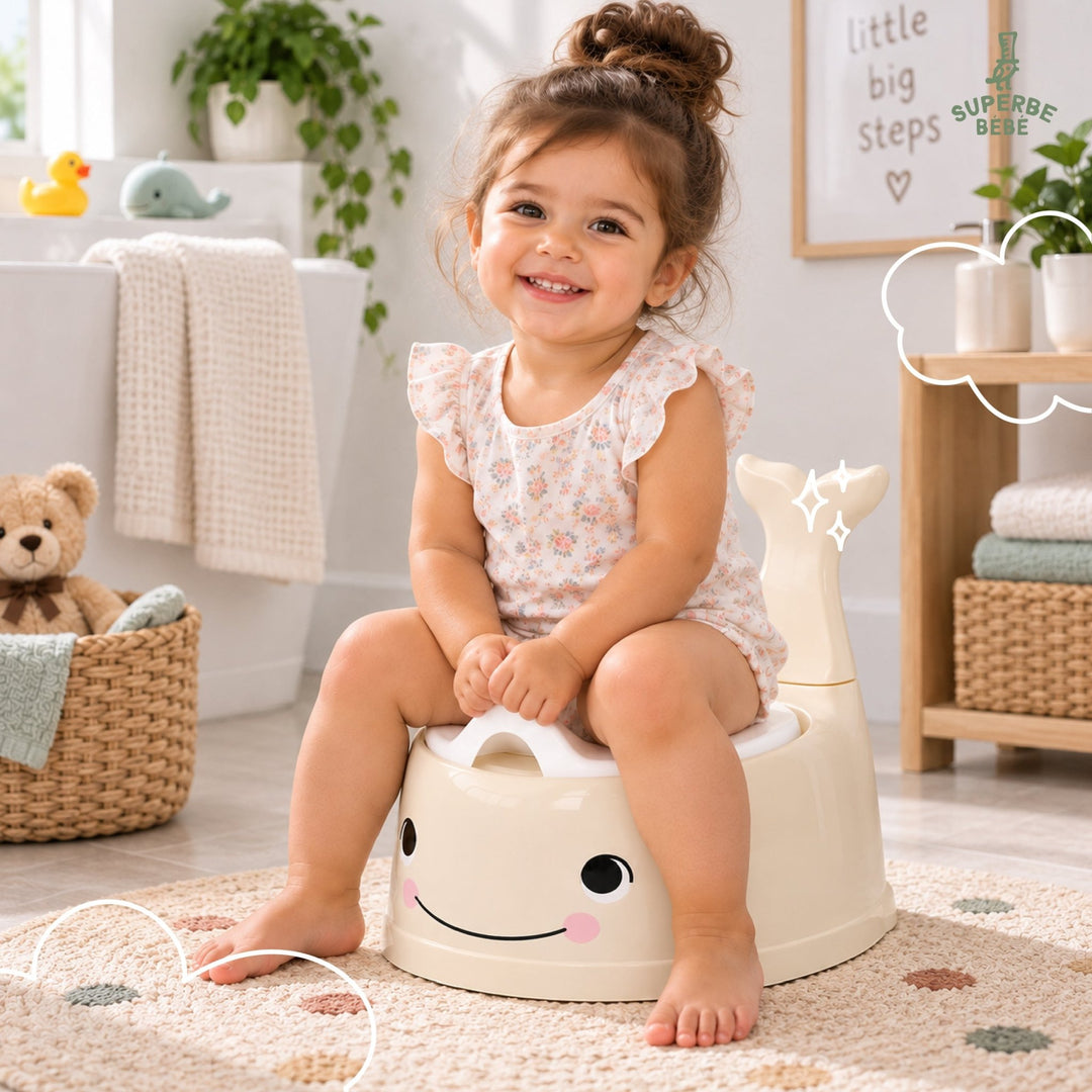 Pot bébé d'apprentissage de la propreté WHALINOU#couleur_beige