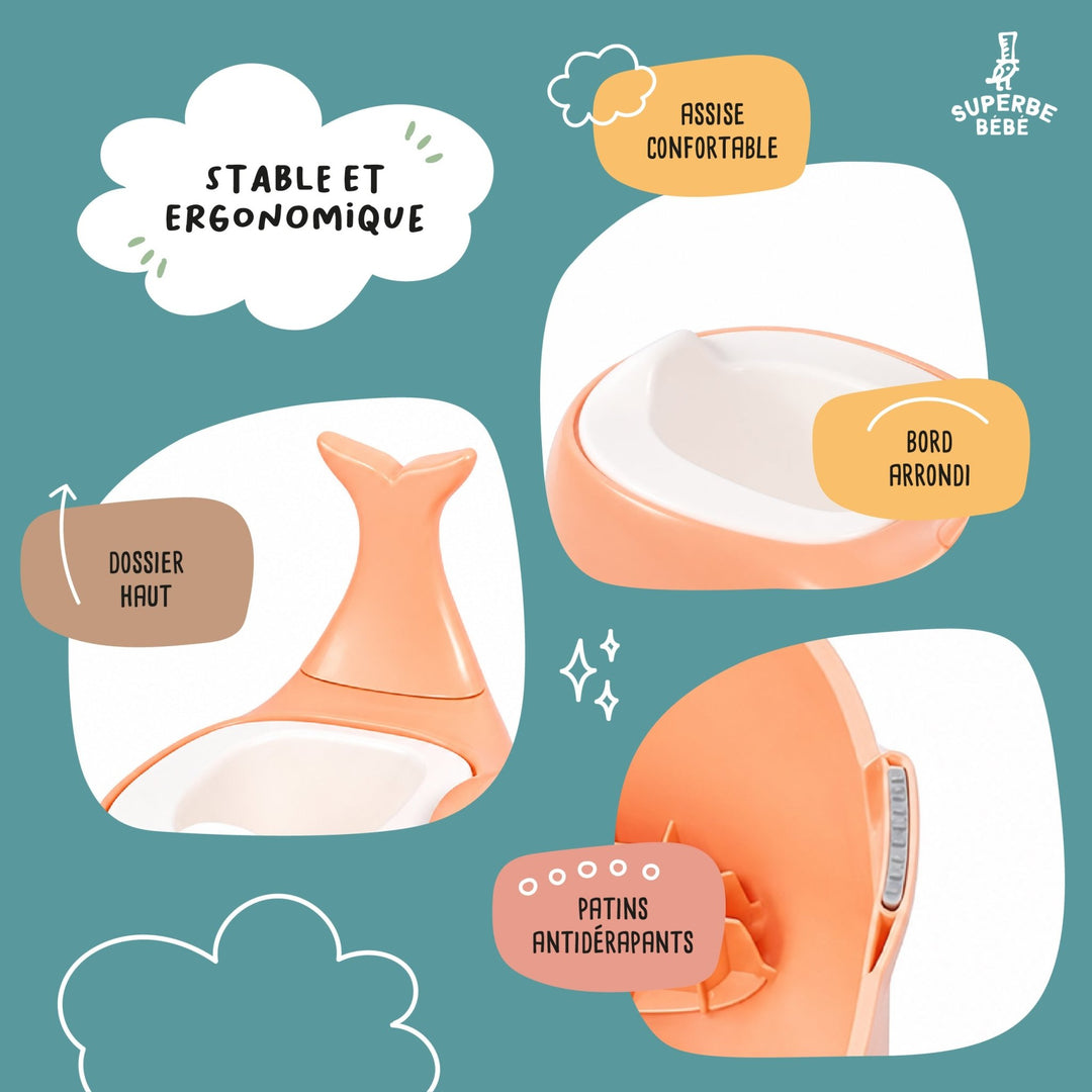 Pot bébé d'apprentissage de la propreté WHALINOU#couleur_salmon