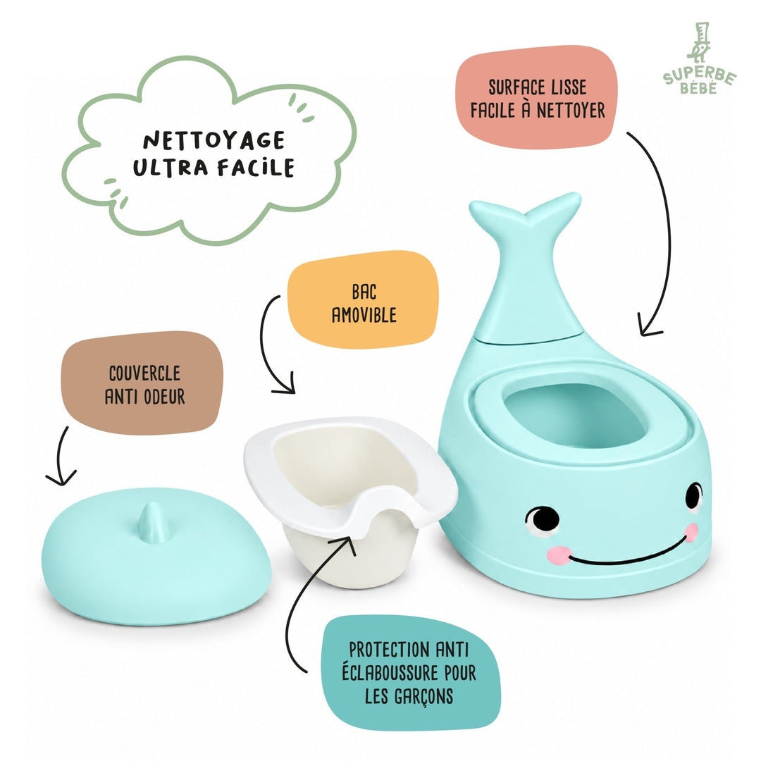Pot bébé d'apprentissage de la propreté WHALINOU#couleur_blue