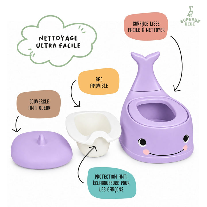 Pot bébé d'apprentissage de la propreté WHALINOU#couleur_violet