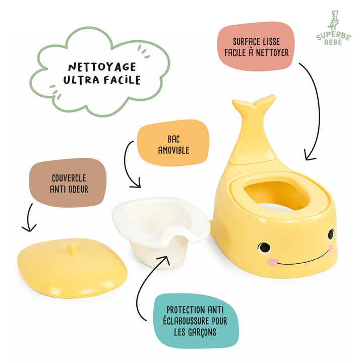 Pot bébé d'apprentissage de la propreté WHALINOU#couleur_yellow