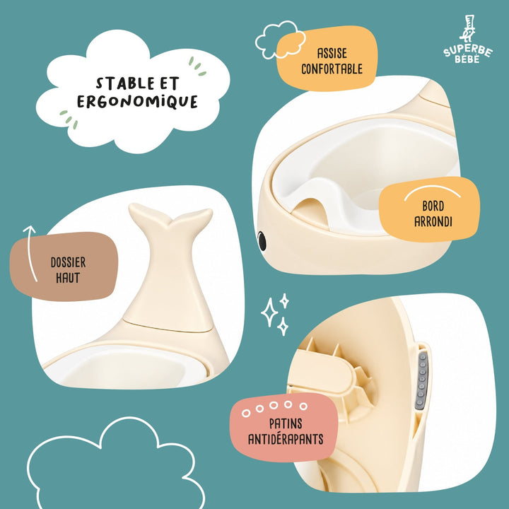 Pot bébé d'apprentissage de la propreté WHALINOU#couleur_beige