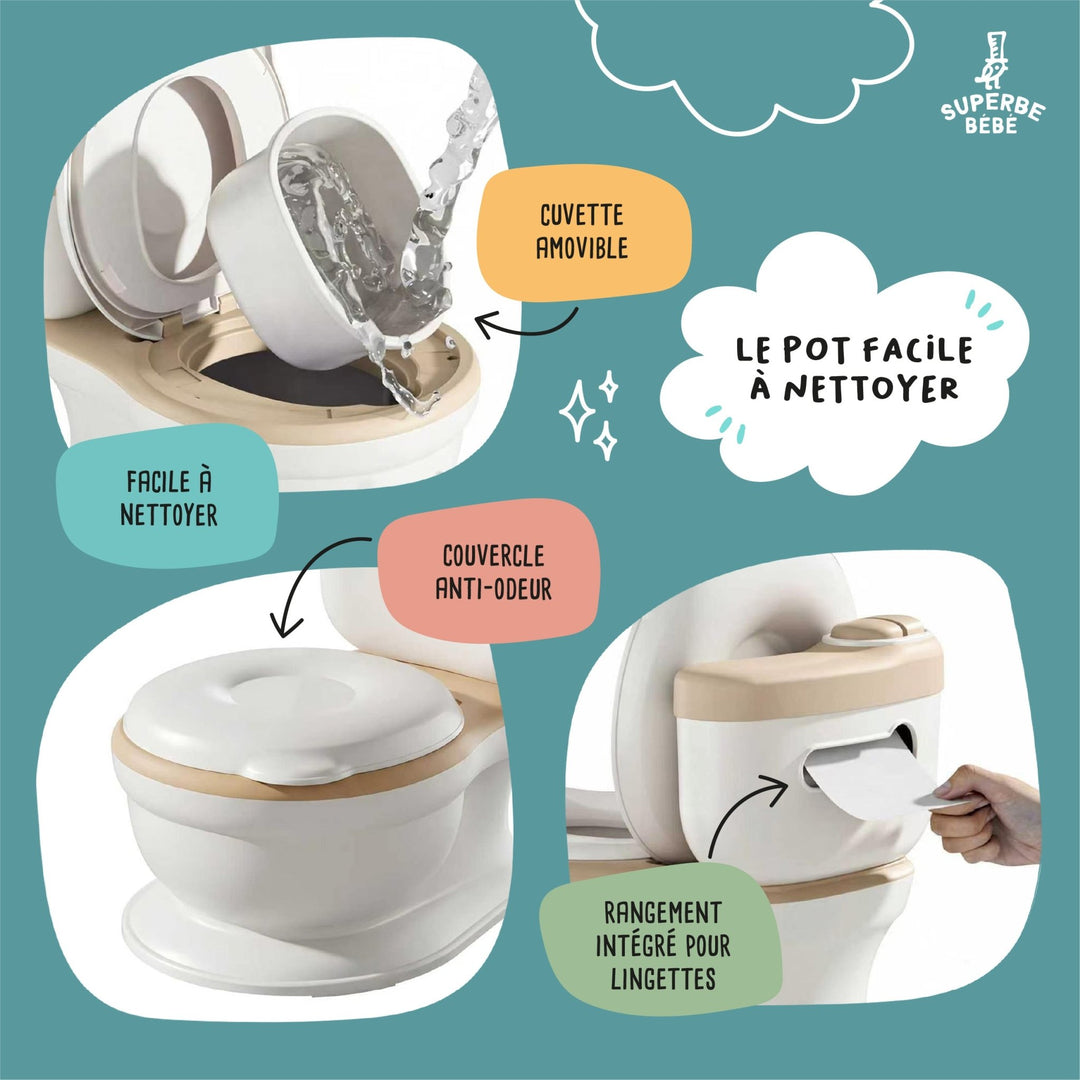 Pot bébé réaliste avec bruit de chasse#couleur_brown