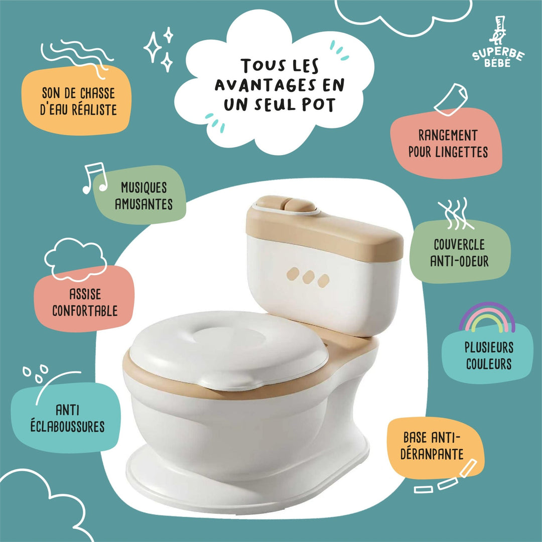 Pot bébé réaliste avec bruit de chasse#couleur_brown