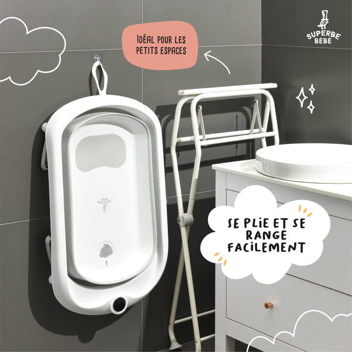 Support de baignoire compatible baignoires Superbe Bébé – Kit de drainage inclus#taille_compatibleleaf&cloud