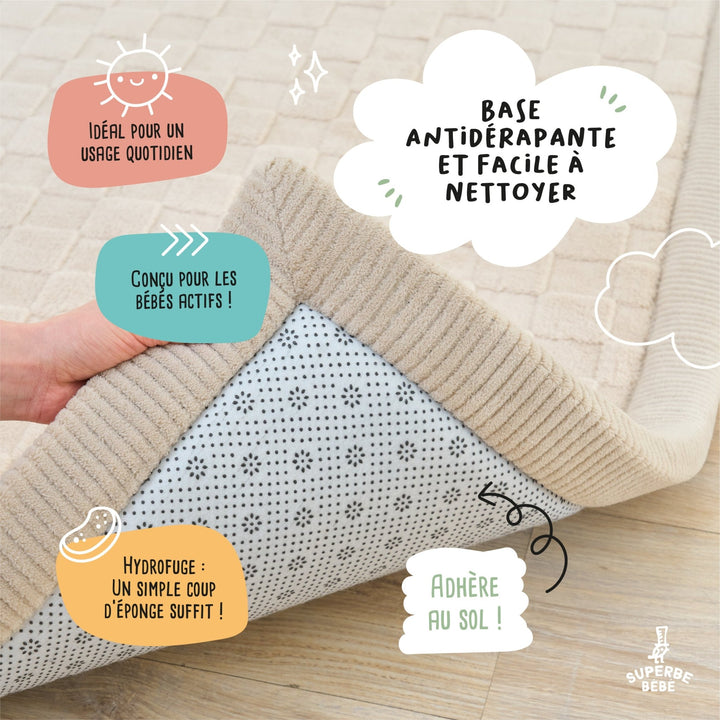 Tapis COCOON PLUS#couleur_beige-damier