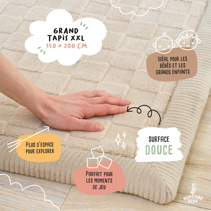 Tapis COCOON PLUS#couleur_beige-damier