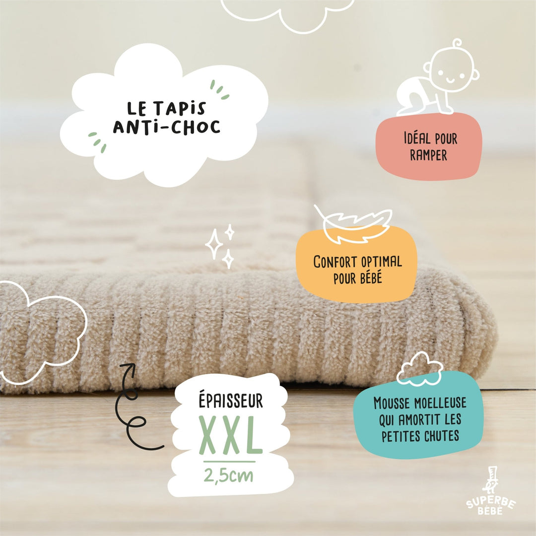 Tapis COCOON PLUS#couleur_beige-damier