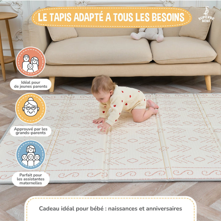 Tapis de Jeu en mousse, épais et pliable - Superbe Bébé#couleur_castle