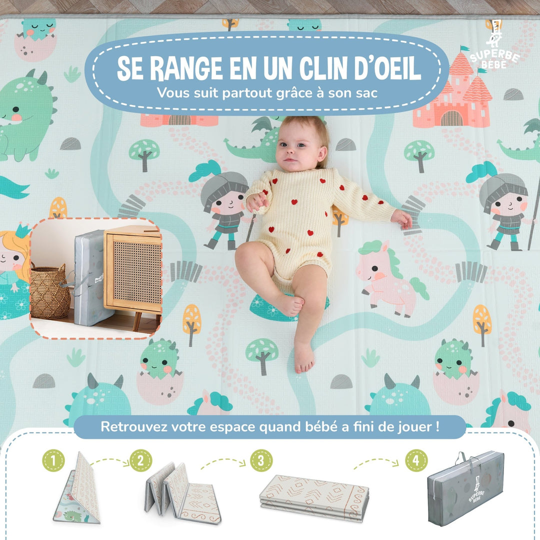 Tapis de Jeu en mousse, épais et pliable - Superbe Bébé#couleur_castle