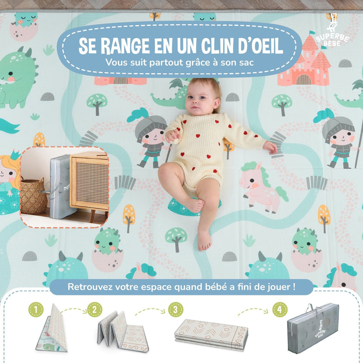 Tapis de Jeu en mousse, épais et pliable - Superbe Bébé#couleur_castle