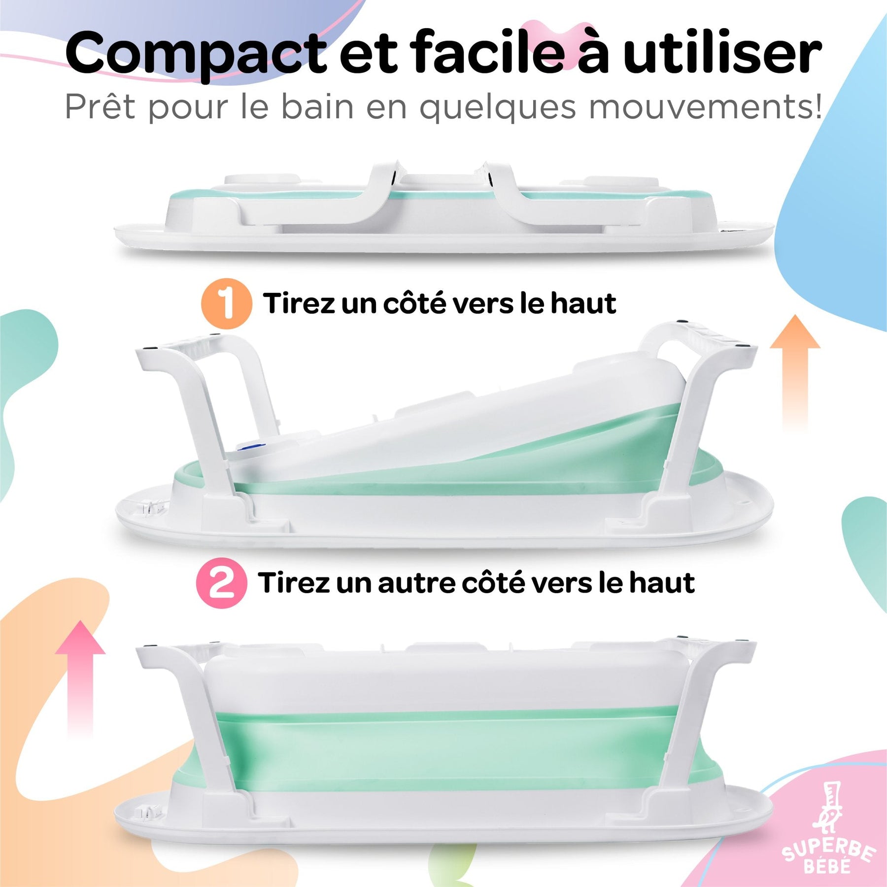 Baignoire pliante pour bébé avec thermomètre, insert et support - couleur rose sale | POUR BÉBÉS Baignoire pliante pour bébé avec thermomètre, insert et support - couleur rose sale | POUR BÉBÉS