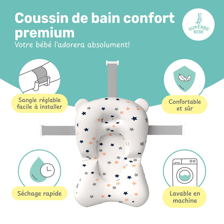 Baignoire bébé pliable - Thermomètre et coussin inclus - BEAR#couleur_gris