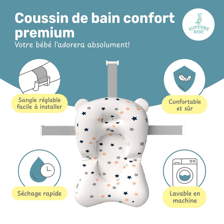 Baignoire bébé pliable - Thermomètre et coussin inclus - BEAR#couleur_vert